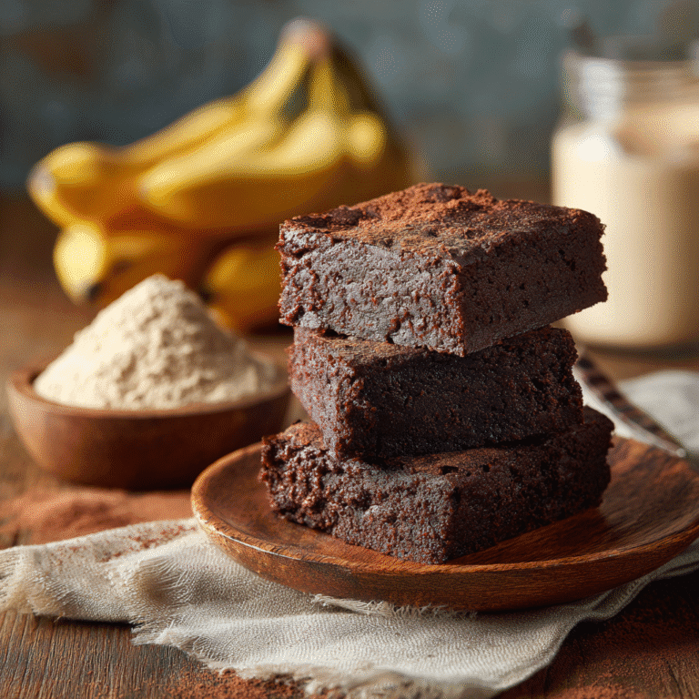 Protein Brownies That Taste Like Dessert But Fuel Like a Meal 2 Moist chocolate protein brownies with whey and banana