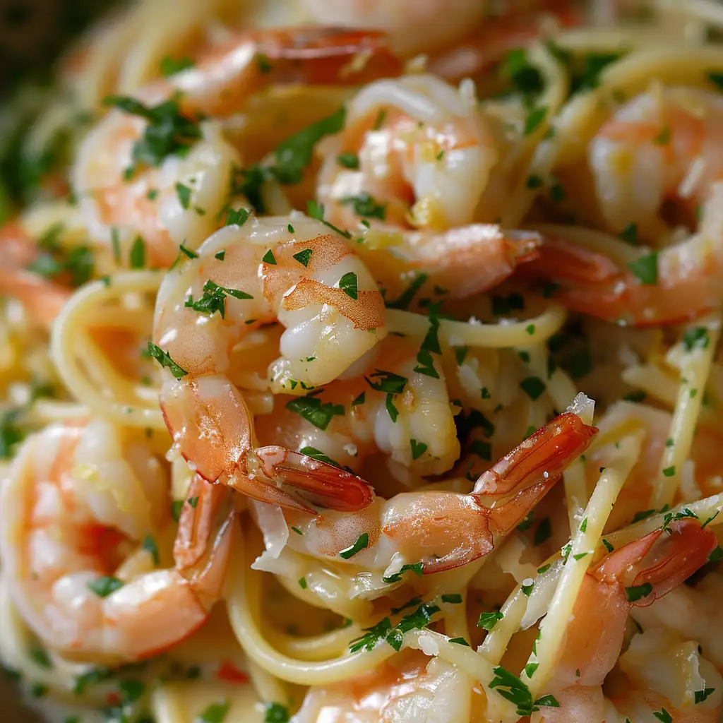 garlic butter shrimp pasta without wine recipe featured image