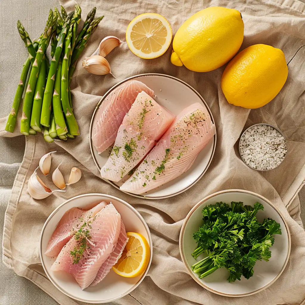 lemon herb tilapia sheet pan recipe ingredients