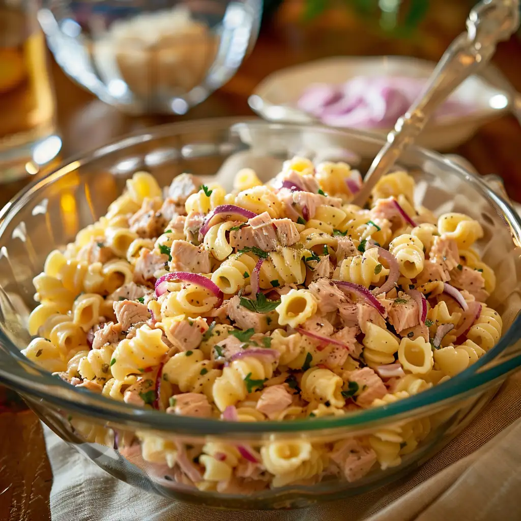 tuna pasta salad creamy recipe final dish