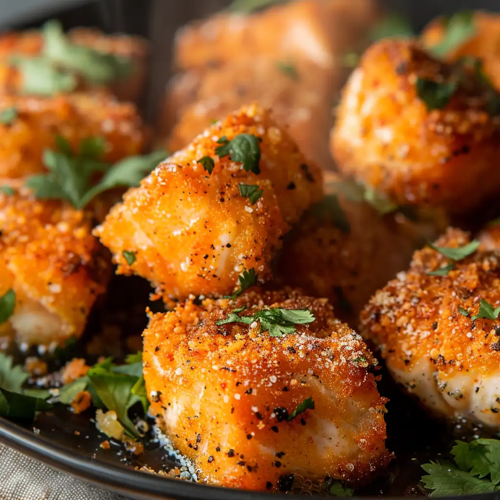 crispy air fryer salmon bites recipe featured image