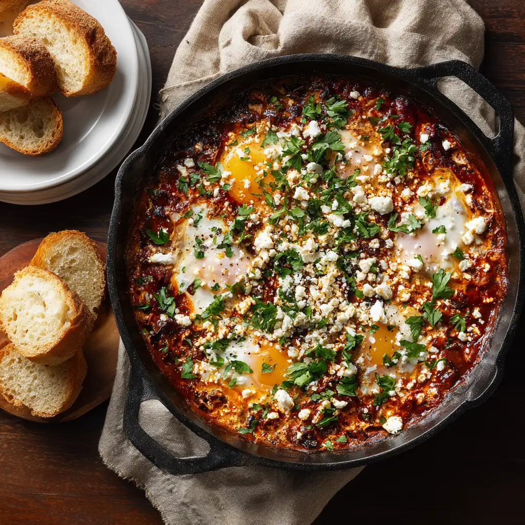 shakshuka with feta recipe final dish