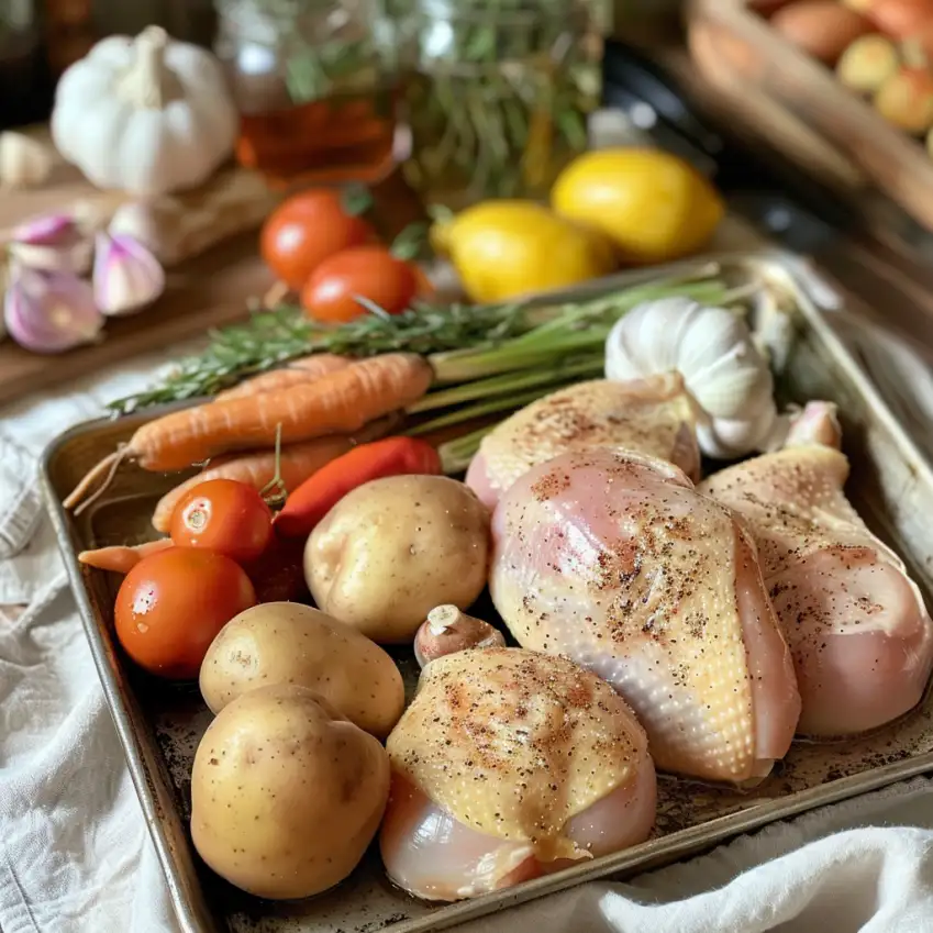 sheet pan chicken and vegetables recipe ingredients