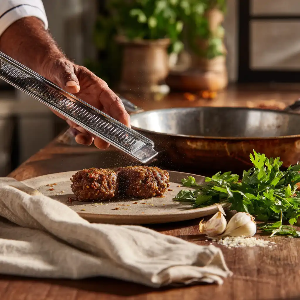 beef kofta kebab with rice final dish