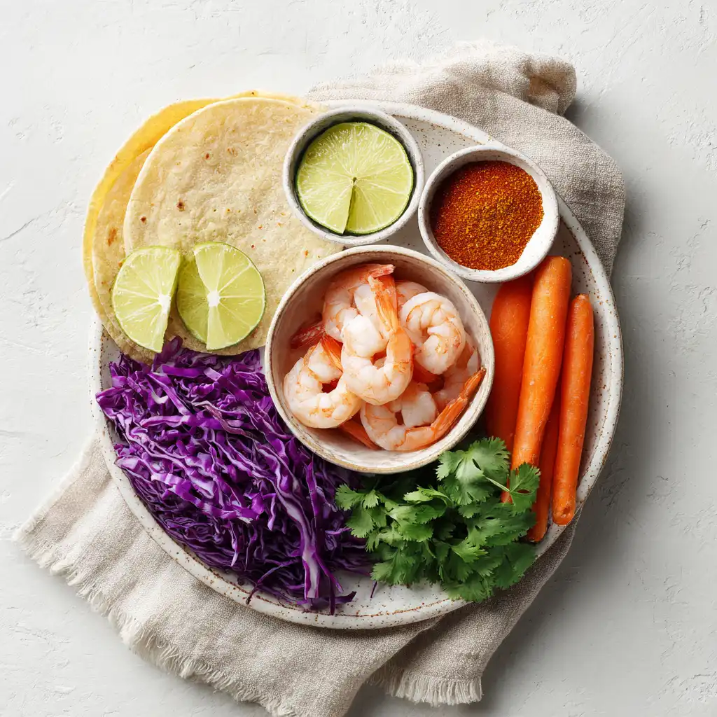 spicy shrimp tacos with slaw final dish