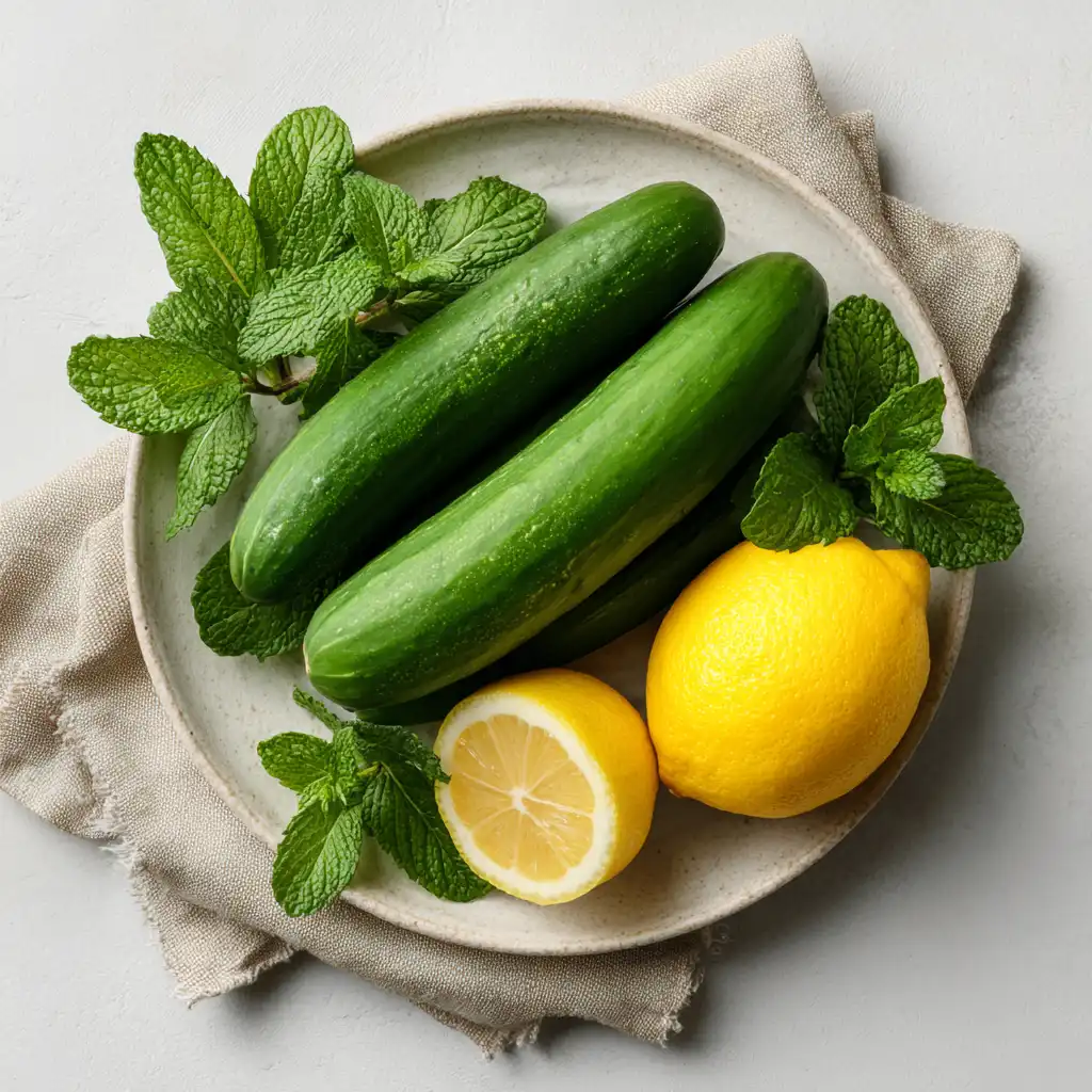 cucumber mint detox water preparation