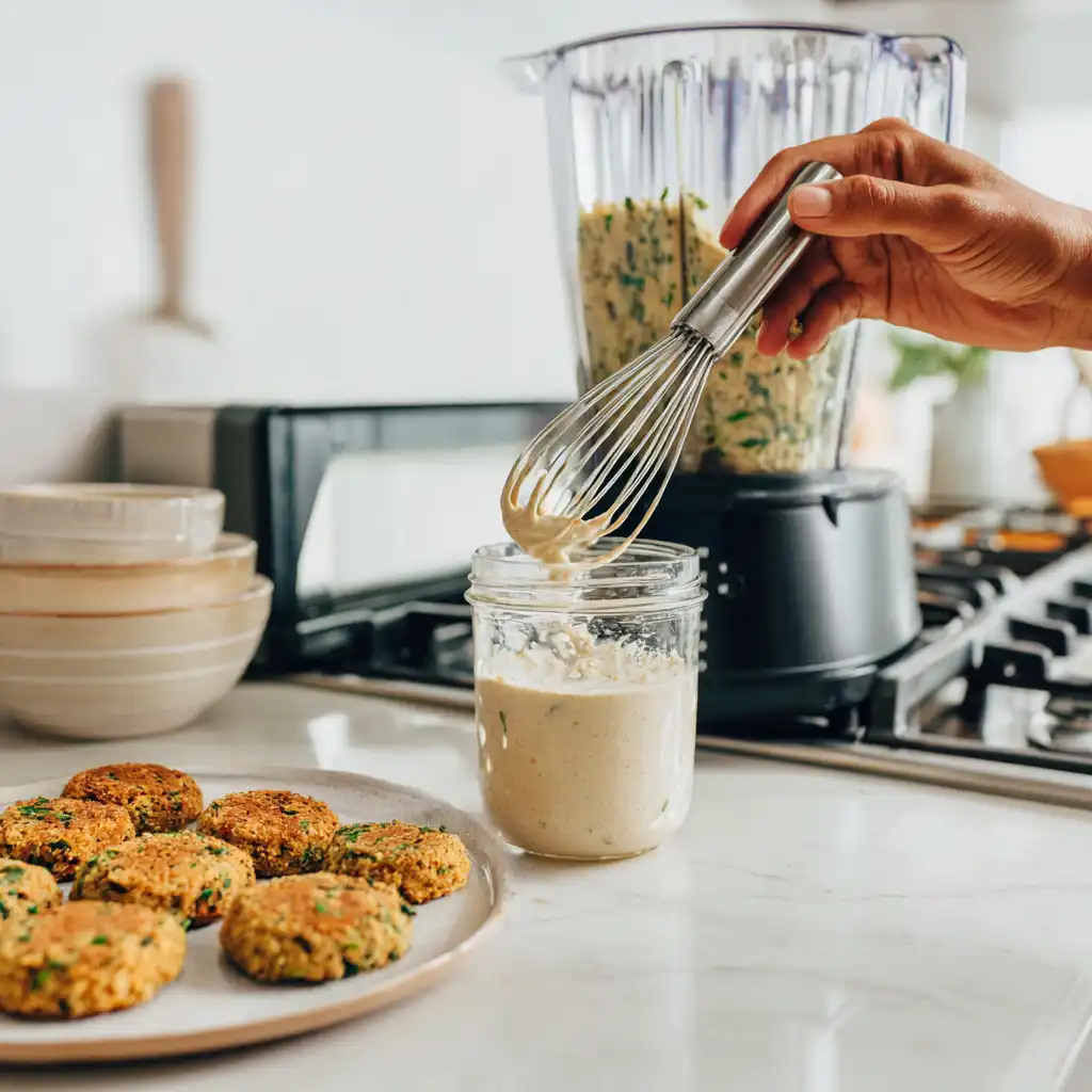 falafel bowl with tahini sauce final dish