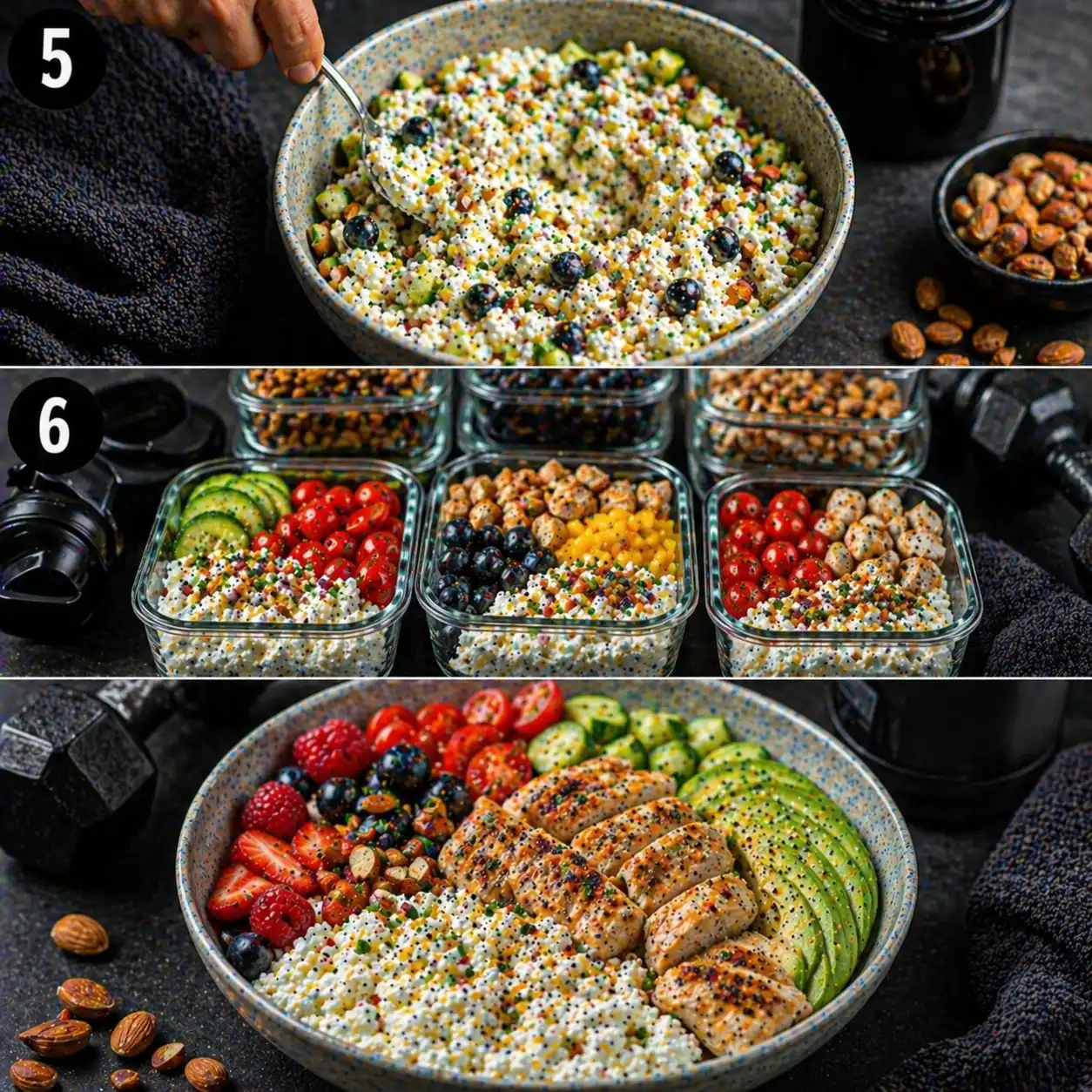 cottage cheese snack high protein recipe preparation step 2