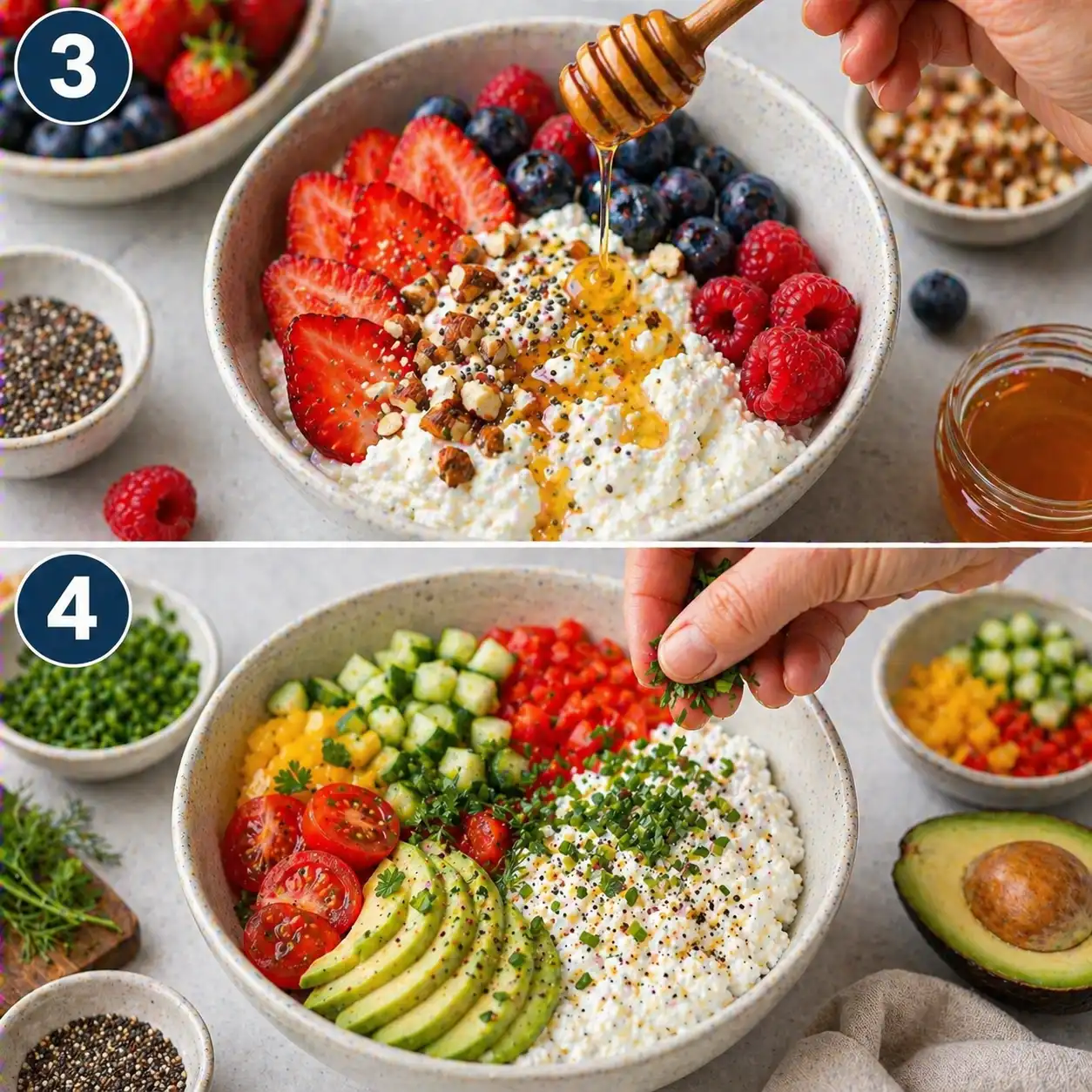 cottage cheese breakfast healthy recipe preparation step 2