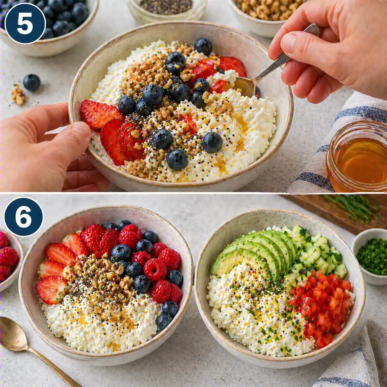 cottage cheese breakfast healthy recipe preparation step 3