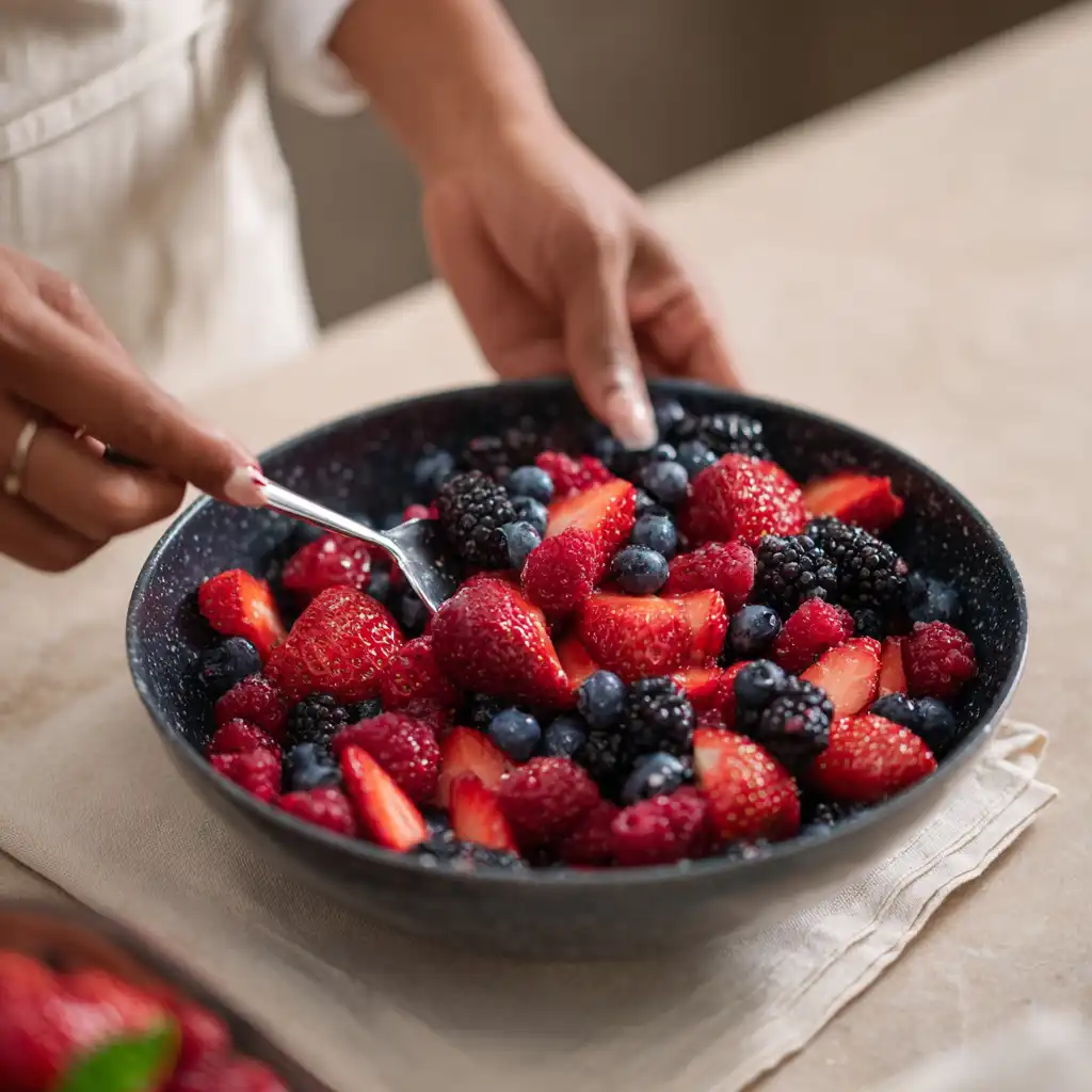 berry cottage cheese breakfast bowl final dish