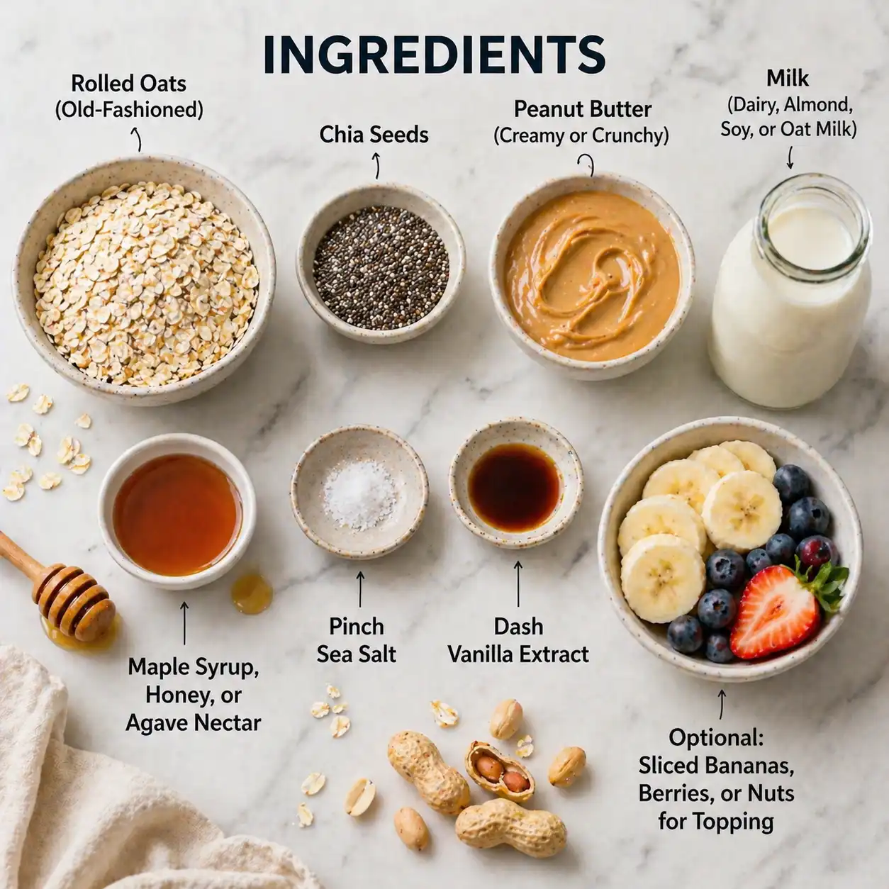 peanut butter overnight oats recipes ingredients