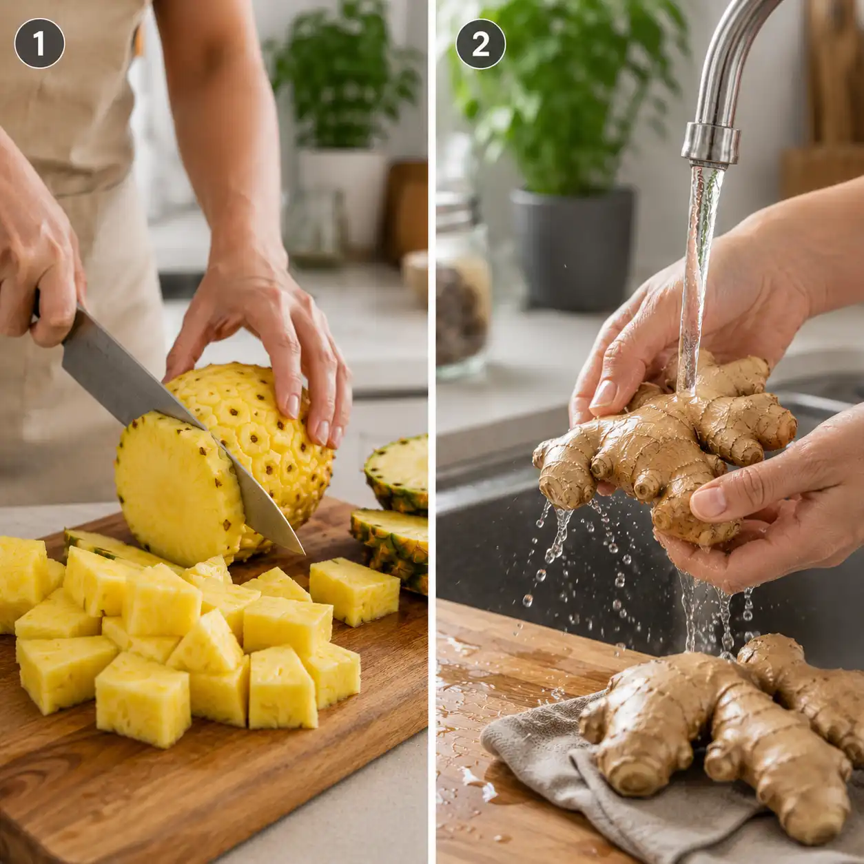 Pineapple Ginger Juice Benefits preparation