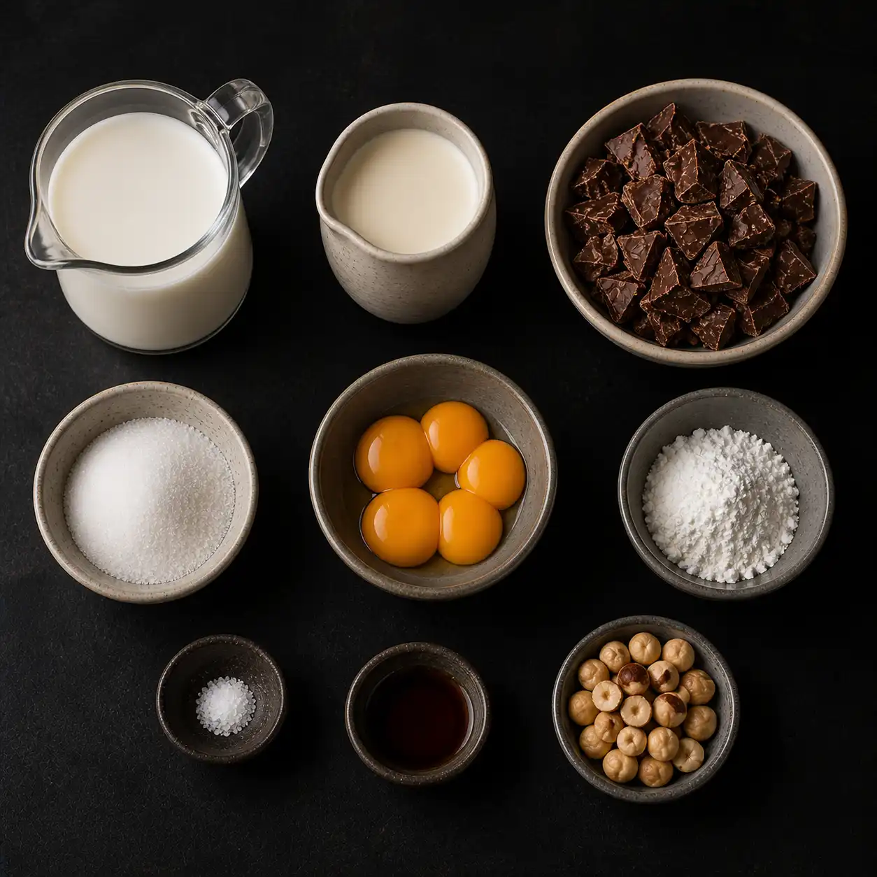 homemade gianduja budino ingredients