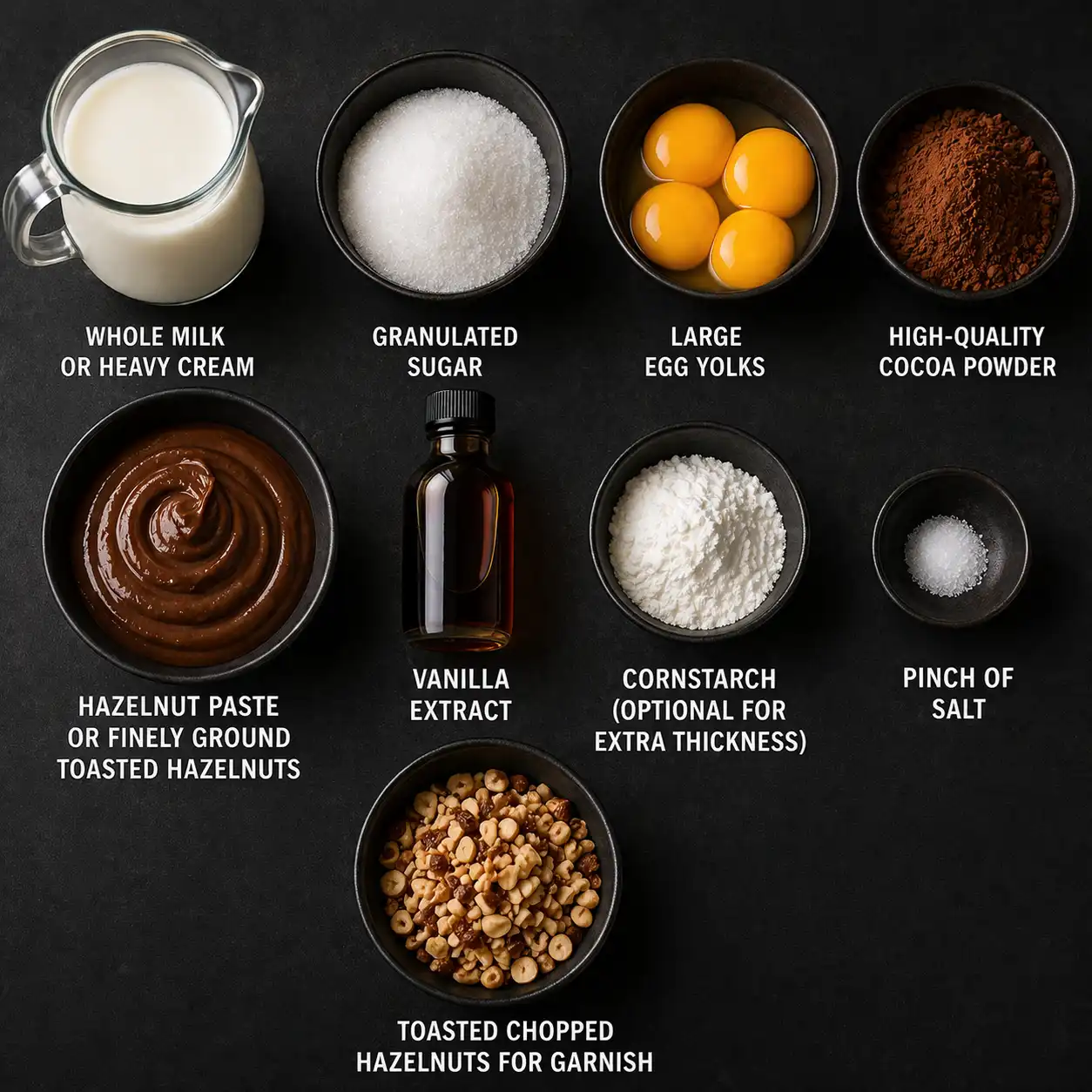 chocolate hazelnut custard dessert ingredients