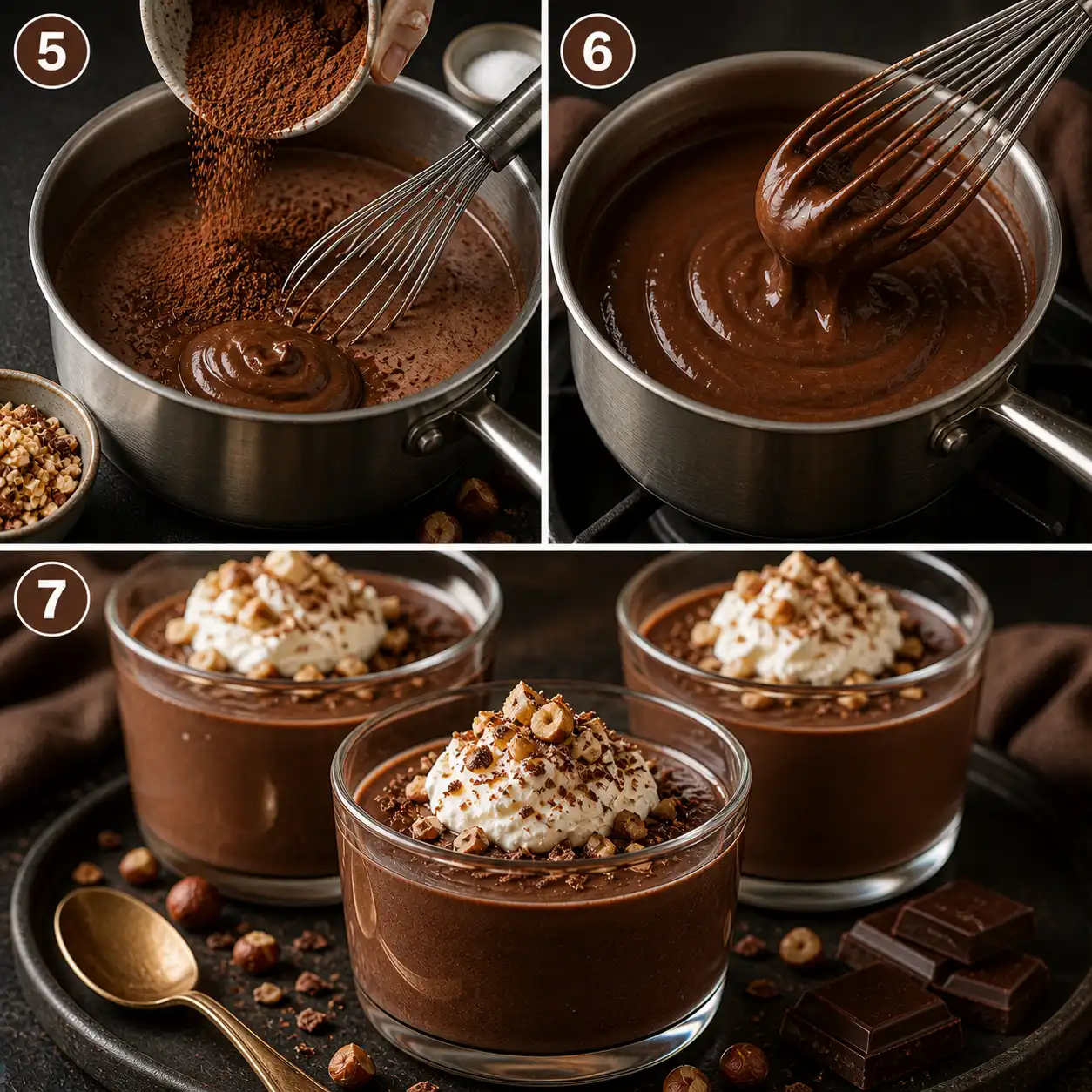 chocolate hazelnut custard dessert final dish