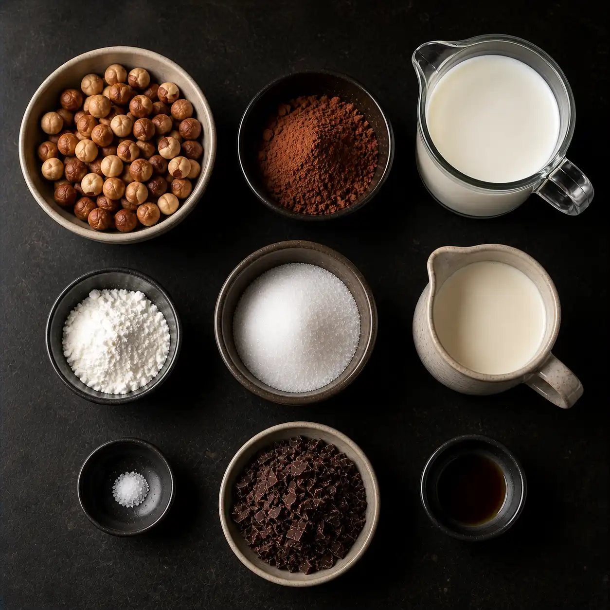 Italian chocolate hazelnut pudding ingredients