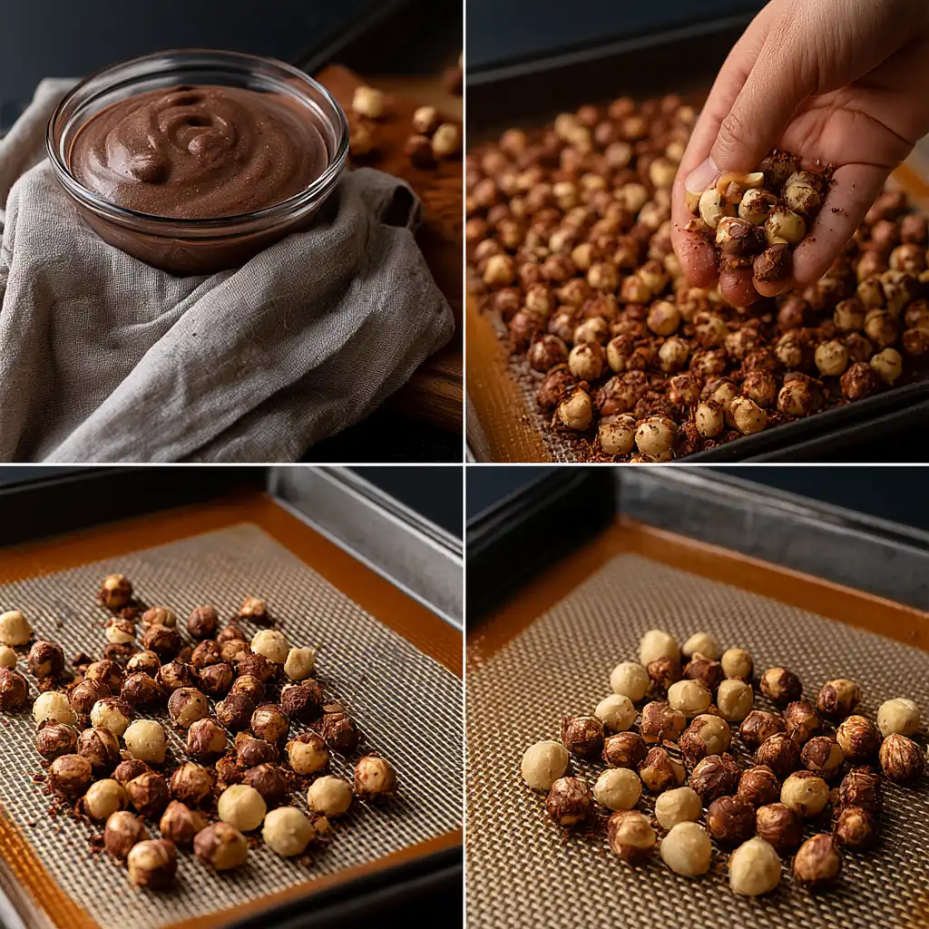 Italian chocolate hazelnut pudding preparation