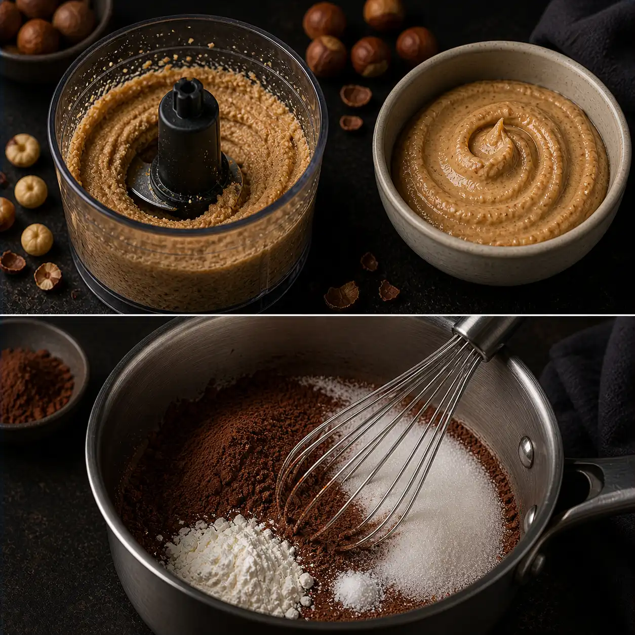 Italian chocolate hazelnut pudding final dish