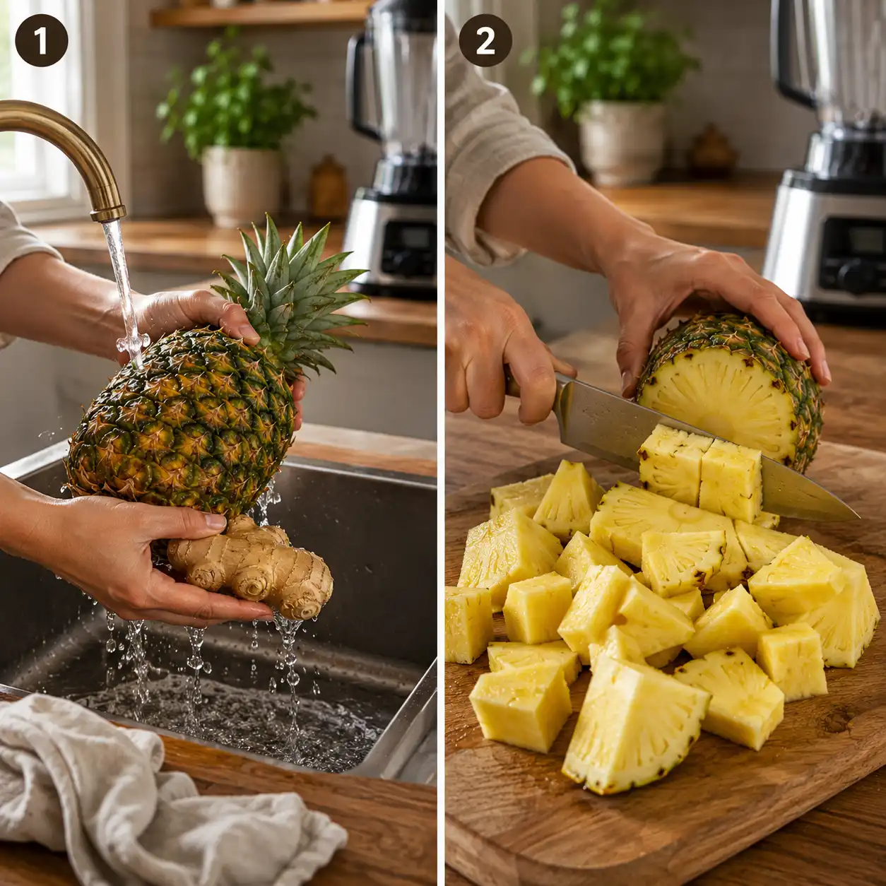 Pineapple Ginger Anti-Inflammatory Drink preparation