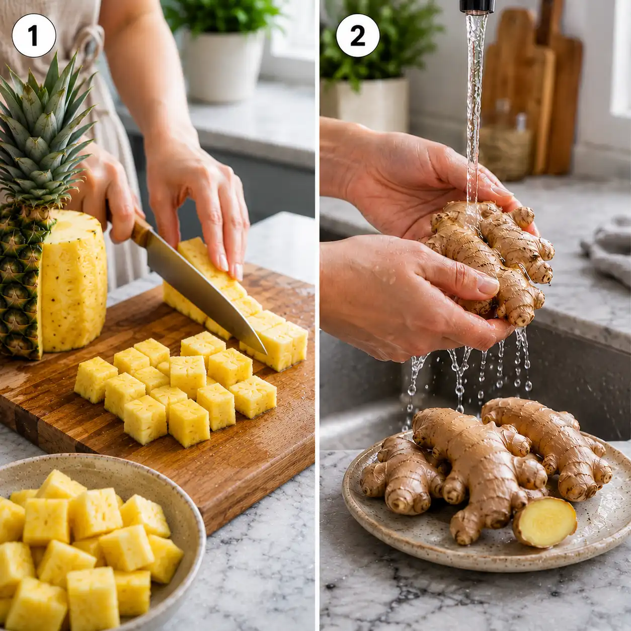 Pineapple Ginger Shot Recipe preparation