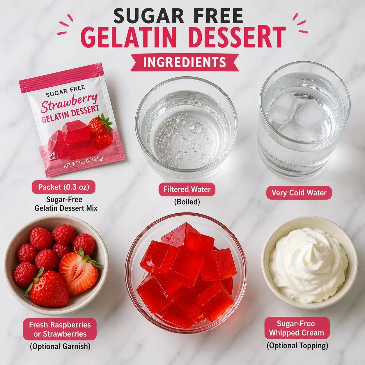 Sugar free gelatin dessert ingredients