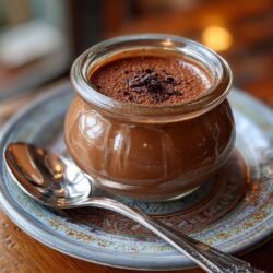 Bill’s chocolate budino in a dessert jar with smooth creamy texture