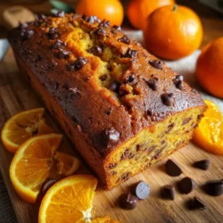 freshly baked budín de naranja con chips de chocolate loaf