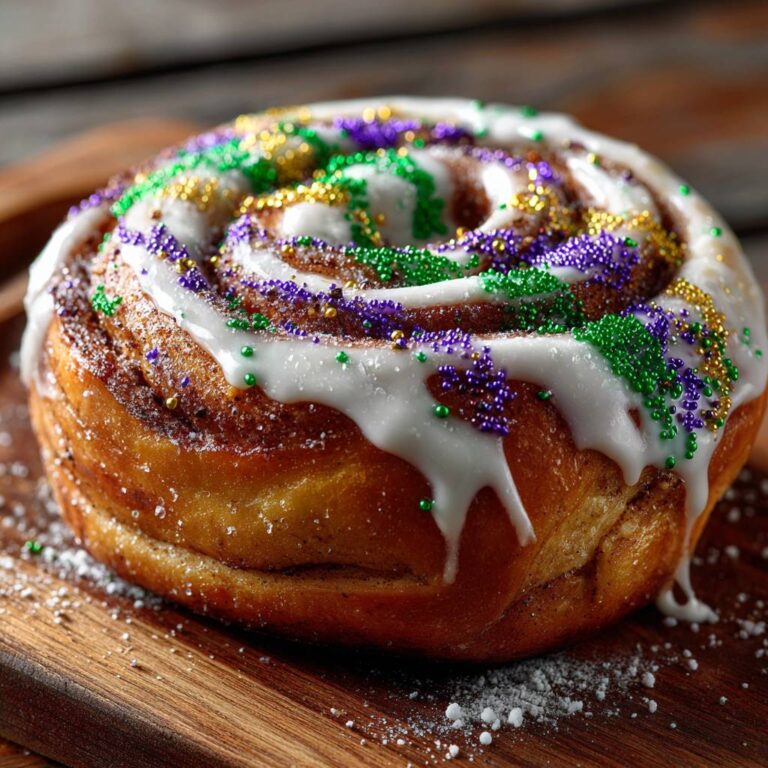 cinnamon roll king cake recipe festive sugar topping
