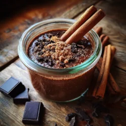 Spiced chocolate budino with cinnamon and dark chocolate