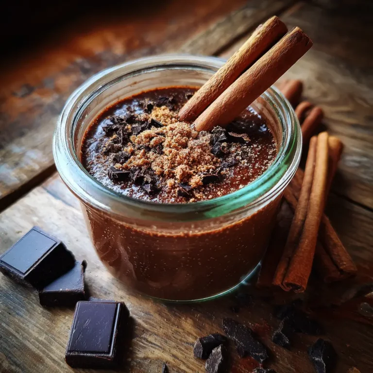 Spiced chocolate budino with cinnamon and dark chocolate