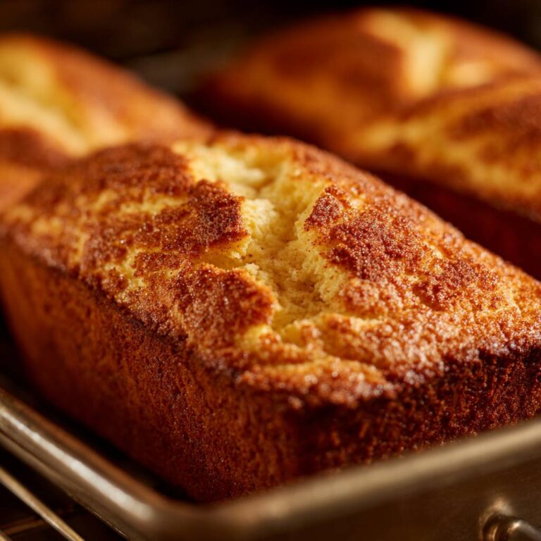 Freshly baked Amish cinnamon bread cooling