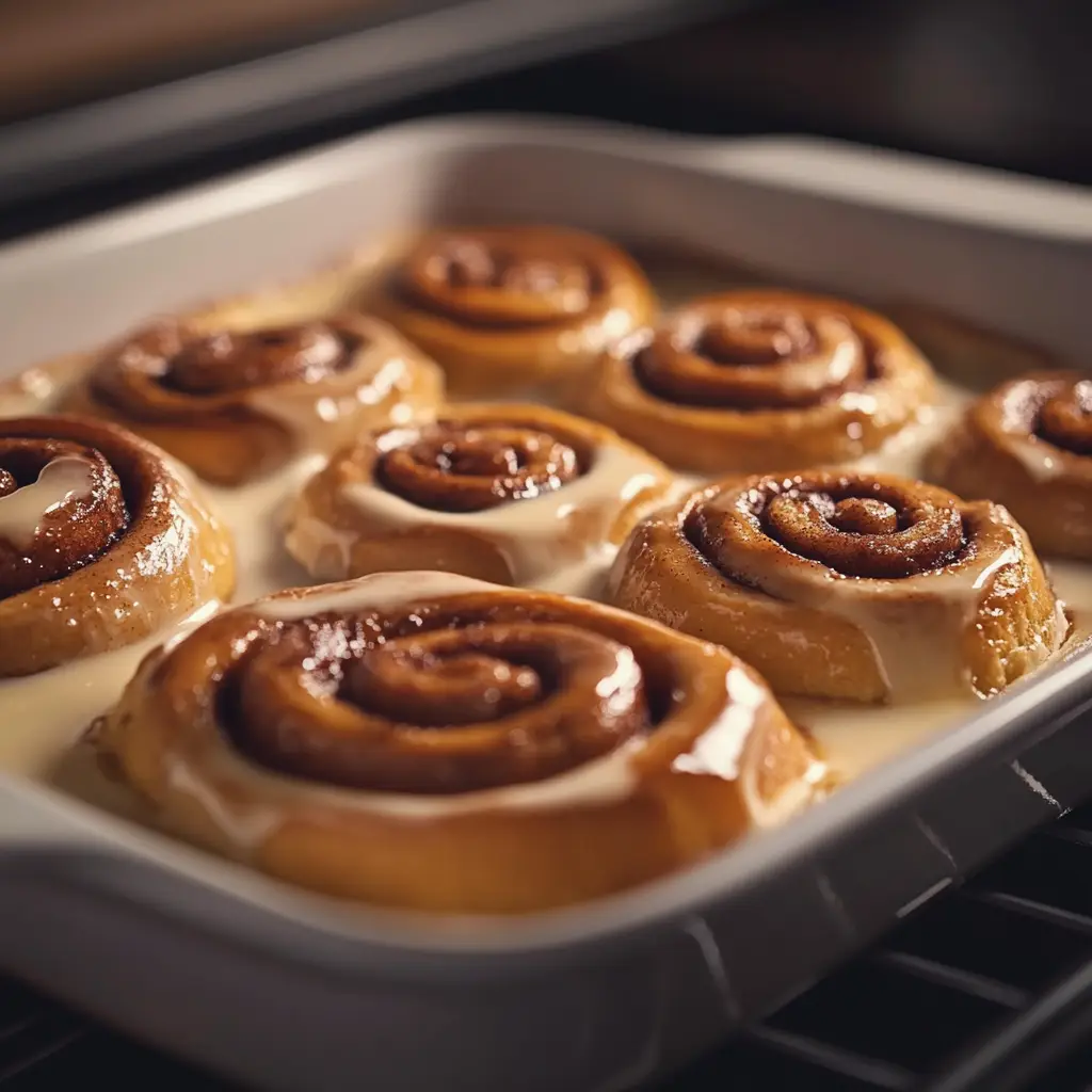 Raw Cinnamon Rolls with Cream