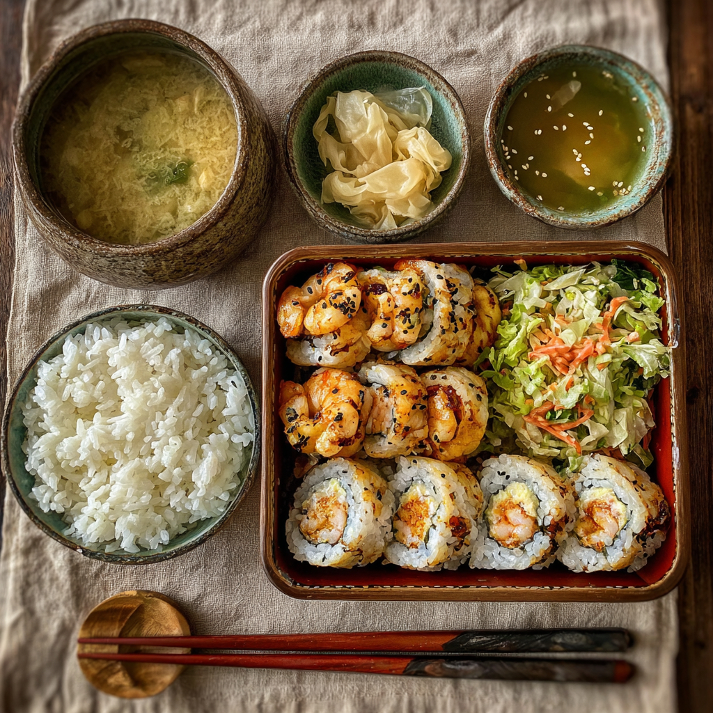 healthy tempura sushi bento 3