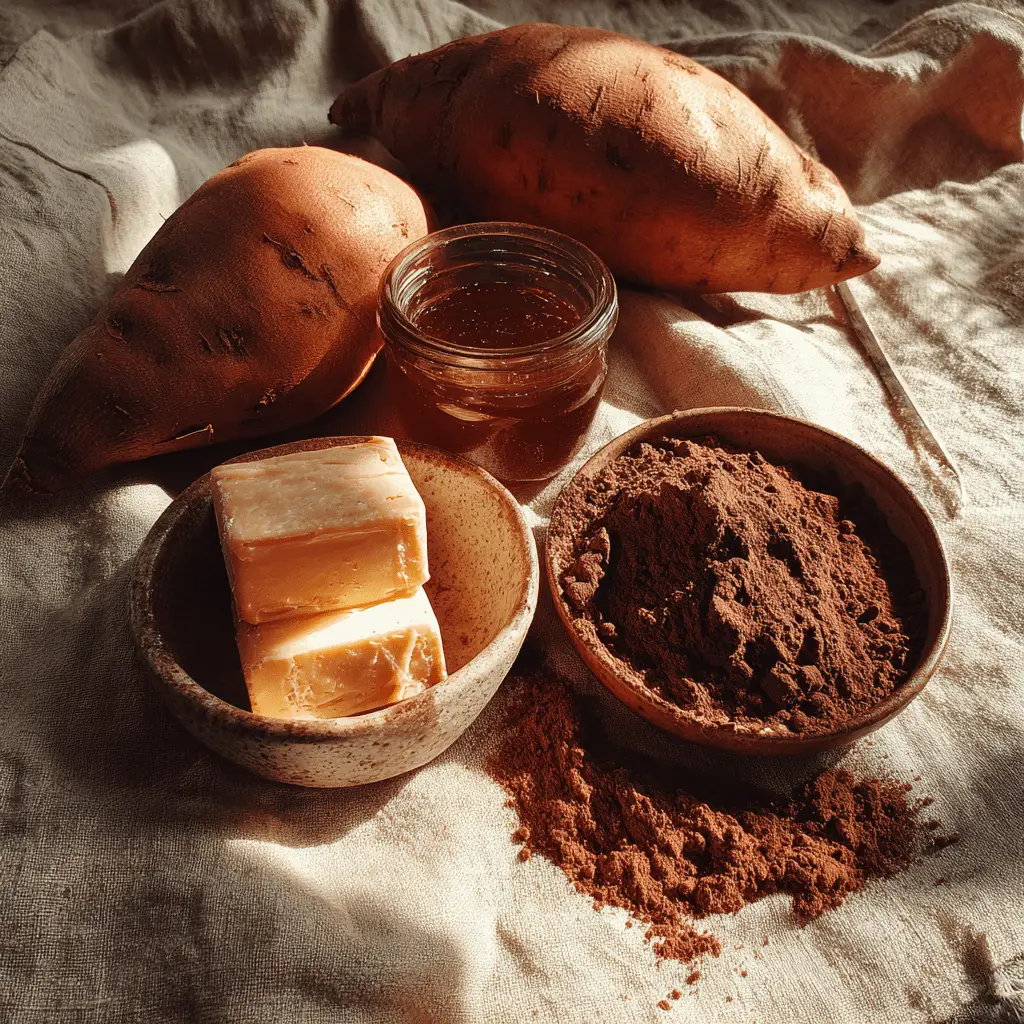 four simple ingredients for sweet potato brownies