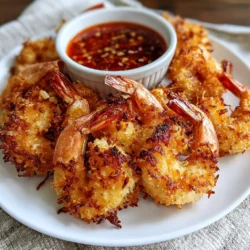 Crispy coconut shrimp dishes served with sweet chili sauce