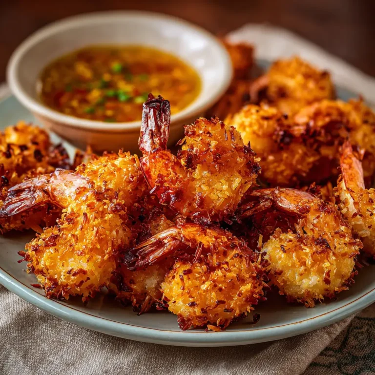 Crispy coconut shrimp with dipping sauce