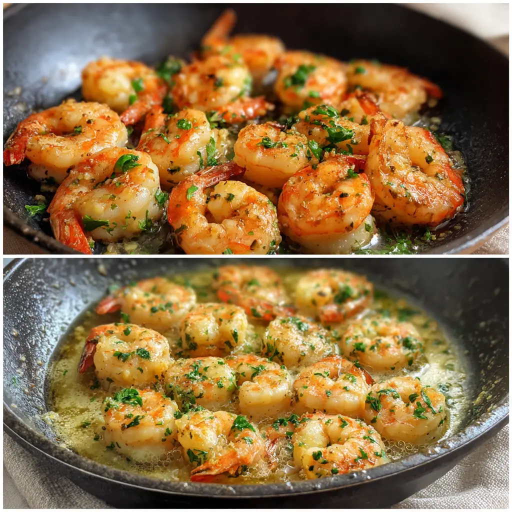frozen shrimp scampi cooking 2