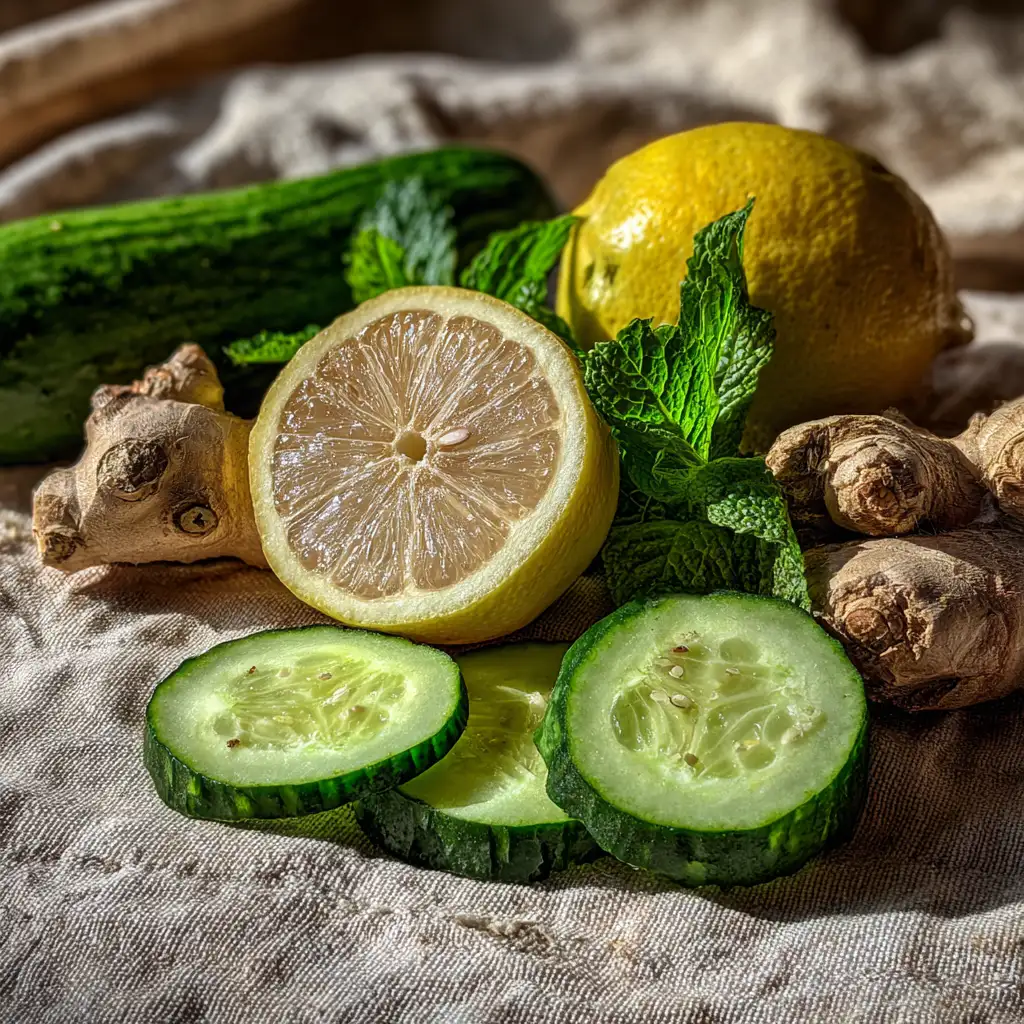 Ingredients for homemade fat burn drink recipe