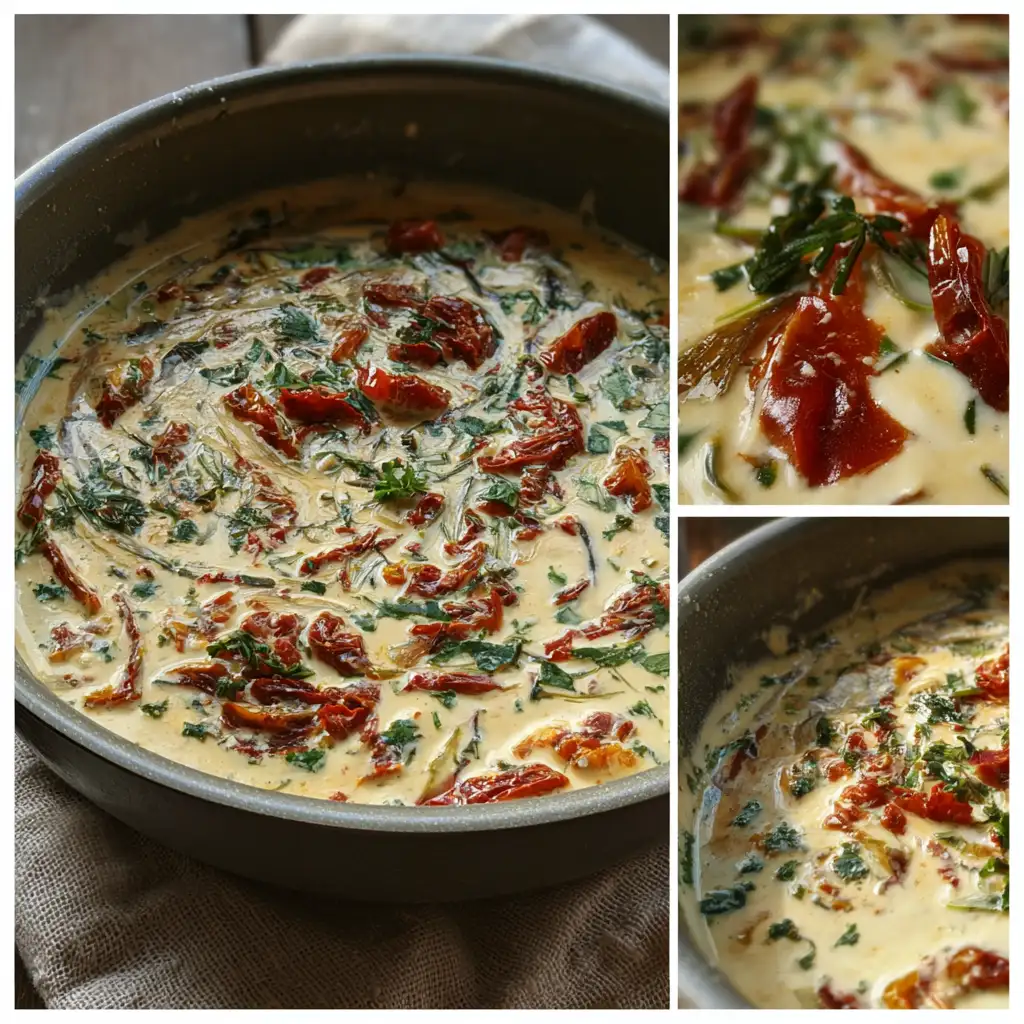 Sauce for Marry Me Chicken Pasta with parmesan and tomatoes