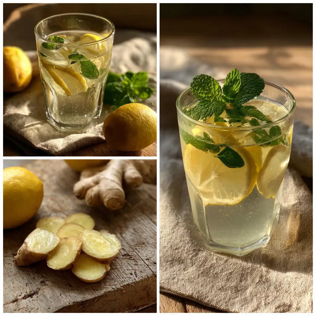 Mounjaro wellness beverage recipe with lemon and ginger