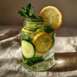 Mounjaro wellness beverage recipe with lemon cucumber and mint