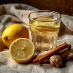 Natural Mounjaro recipe drink with lemon, ginger, and cinnamon