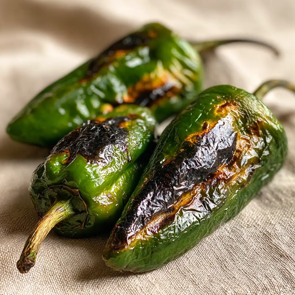 roasting poblano peppers for poblano crema Moe’s