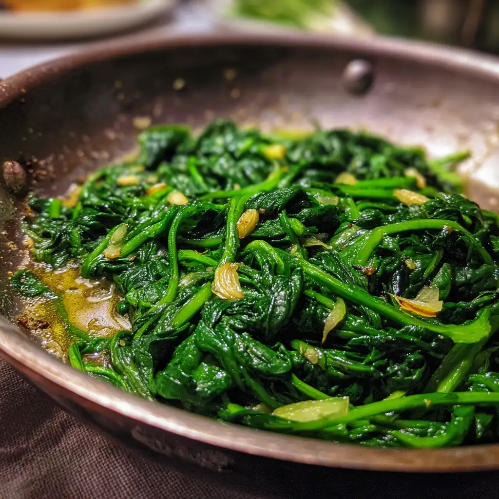 spinach green pasta cooking process