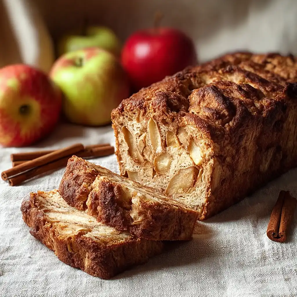 Cinnamon apple bread with fresh apples