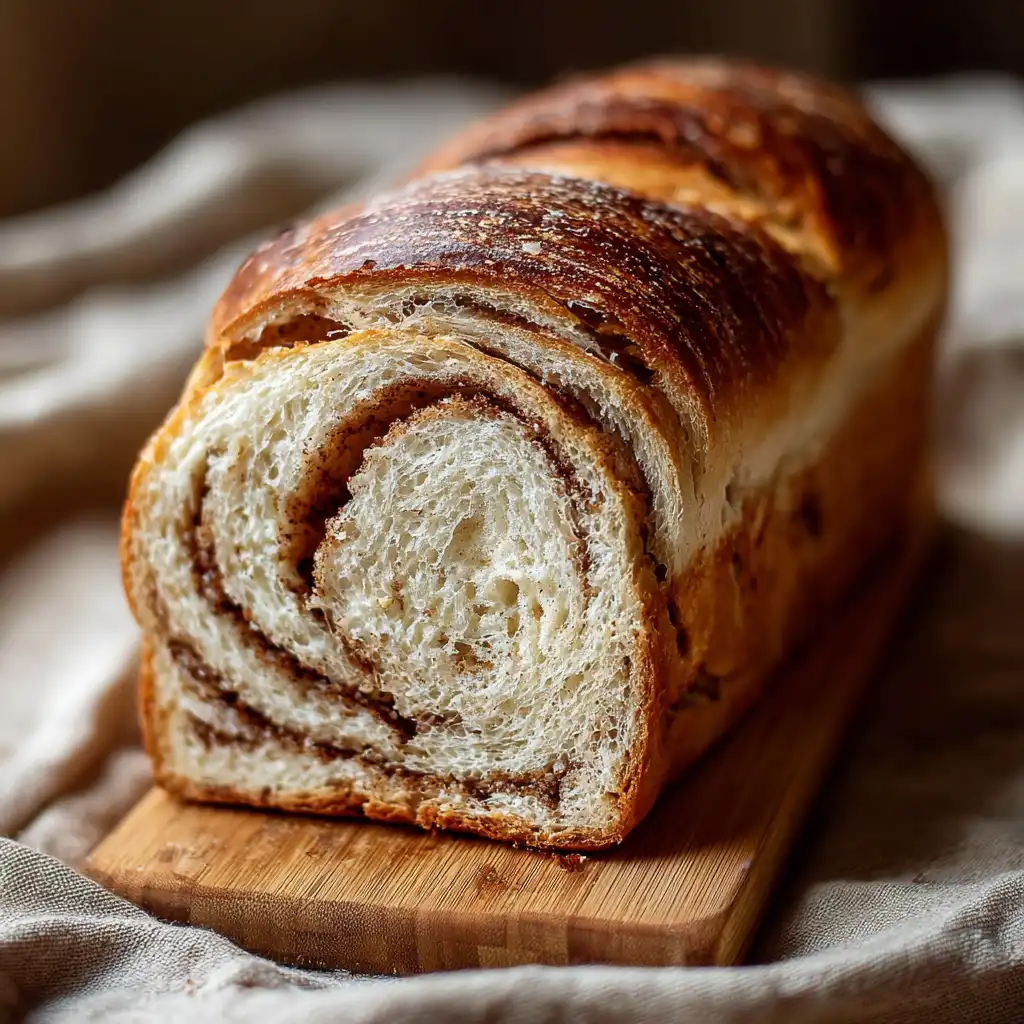 Cinnamon swirl sourdough bread loaf