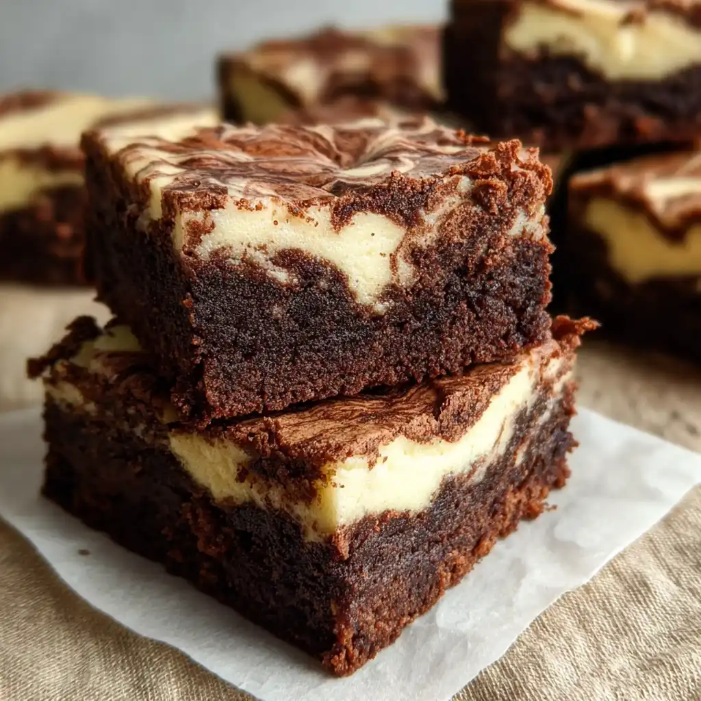 Cream cheese swirl brownies with fudgy layers