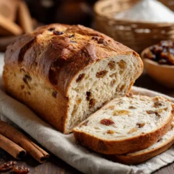 Bread machine cinnamon raisin bread loaf fresh baked