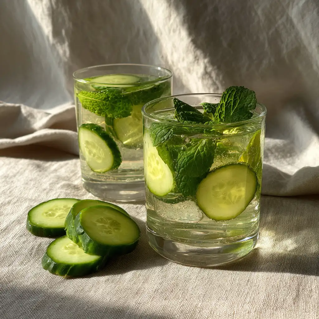 cucumber mint infused awater low calorie homemade weight loss drink